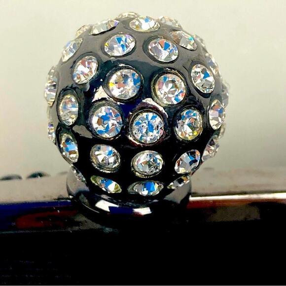 WHITING & DAVIS Crystal Ball Clutch in Black - $310. - Picture 4 of 12